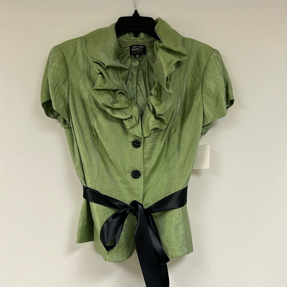 Adrianna papell short sleeve button down dress top